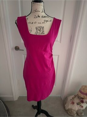 Express Women's Fuchsia Square-Neck Sheath Dress